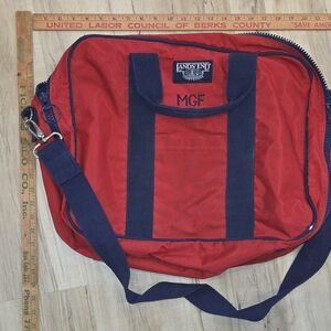 Lands' End Red Canvas Travel Shoulder Bag for Men